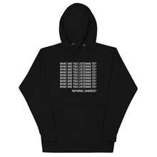 "What Are You Listening To" Repeating Hoodie